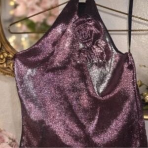 AREA Sparkling Pink Halter Top